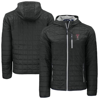  Texas Tech Red Raiders Cutter & Buck Rainier Eco PrimaLoft Hooded Full-Zip Jacket - Black